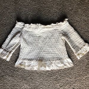 American Eagle Pale Yellow Ruffle Crop Top Size Sm